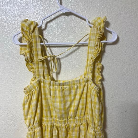 Hope & Henry Organic Cotton Yellow Ruffle Strap Mini Dress Size 10 Summer - Picture 4 of 10